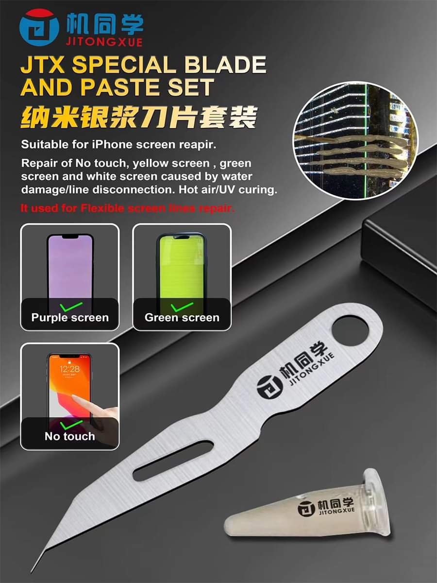 JTX Nano Conductive Silver Paste Special Blade Set Used For Repairing Yellow Green White Screen Circuits Caused Water Ingress