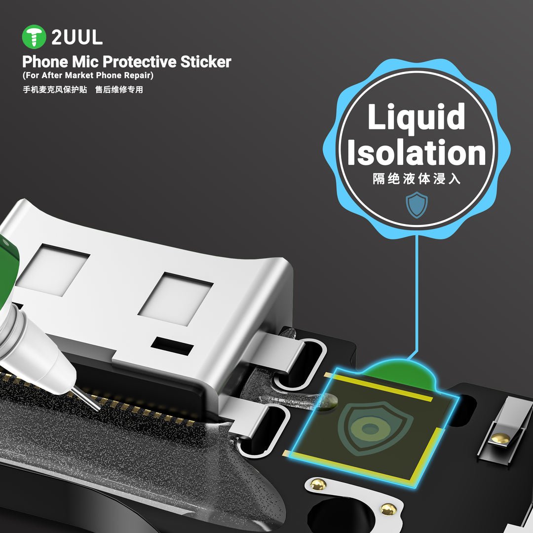 2UUL DA32 Phone Mic Protective Sticker (For After Market Phone Repair) 500PCS/Pack