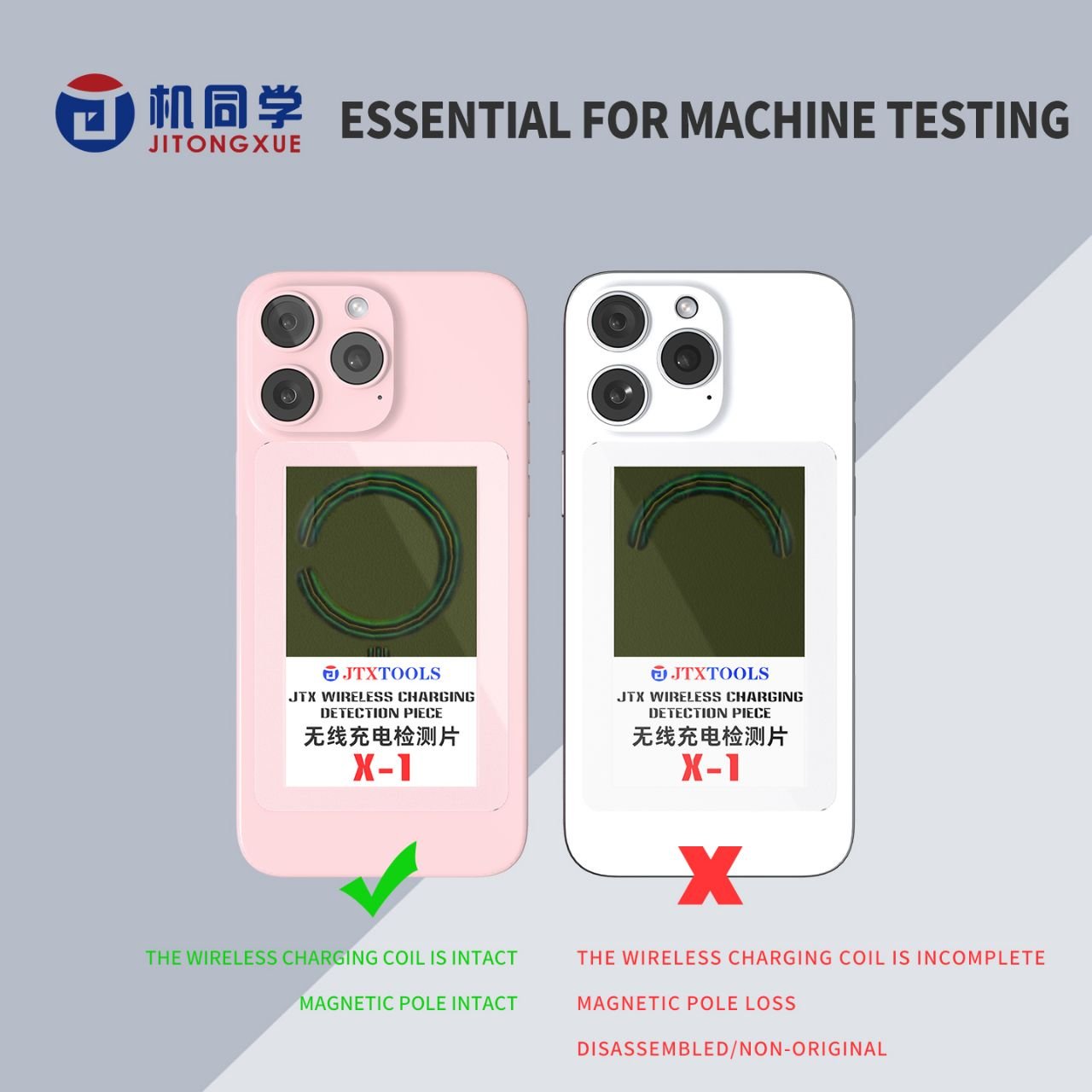 JTX X-1 Wireless Charging Detection Tool for Android & ios i PHONE 12 Above with Wireless Charging