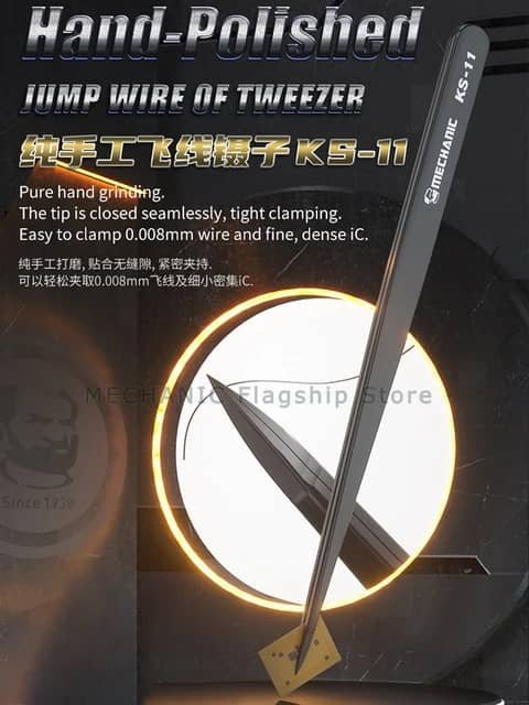 MECHANIC KS-11 Hand Polished Jump Wire Tweezer