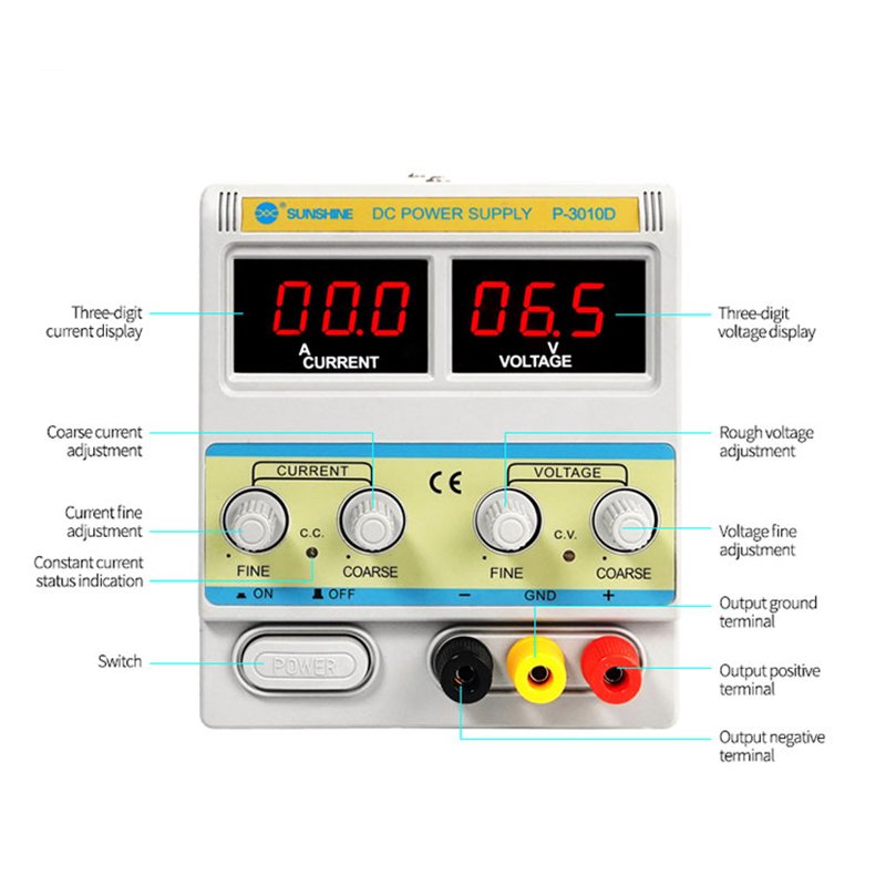 SUNSHINE P-3010D Adjustable DC Power Supply 30V 10A Digital Display Power Supply